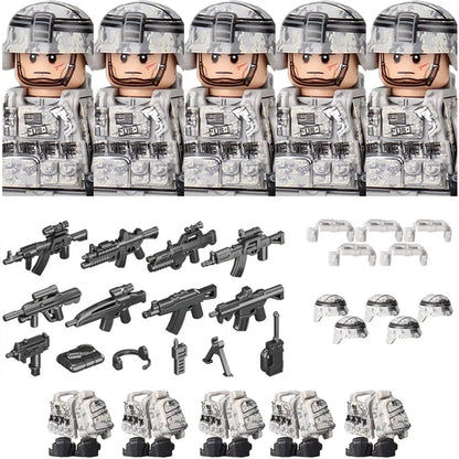 Bouwblokjes Figuren Commando Speciale Eenheid Leger met Wapens en Accessoires