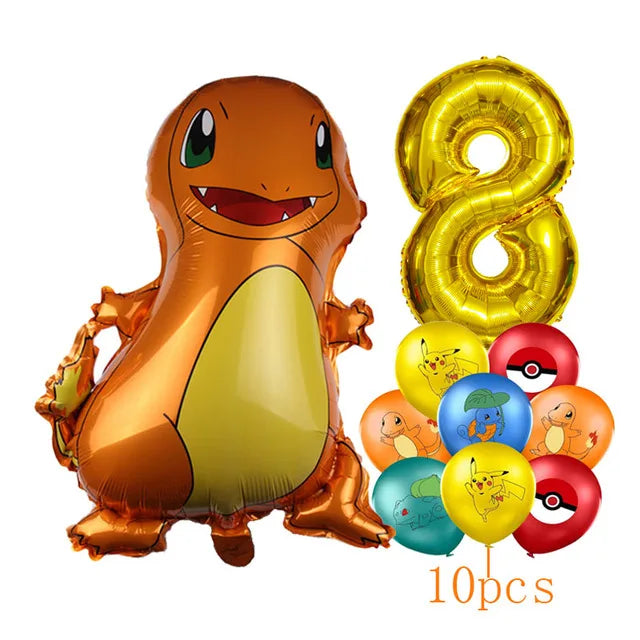 Pokémon Ballonnen Set met Pikachu, Squirtle en Charmander