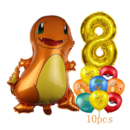 Pokémon Ballonnen Set met Pikachu, Squirtle en Charmander