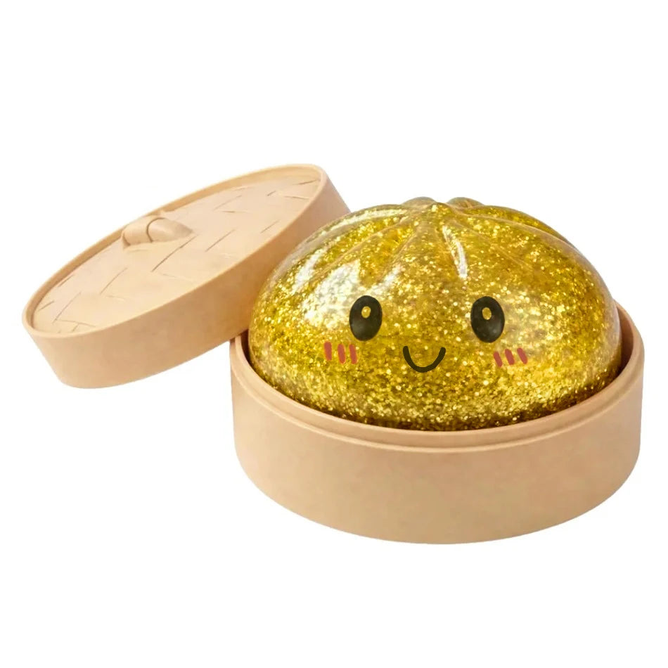Realistische Knijpdumpling Fidget Toy met Steamer