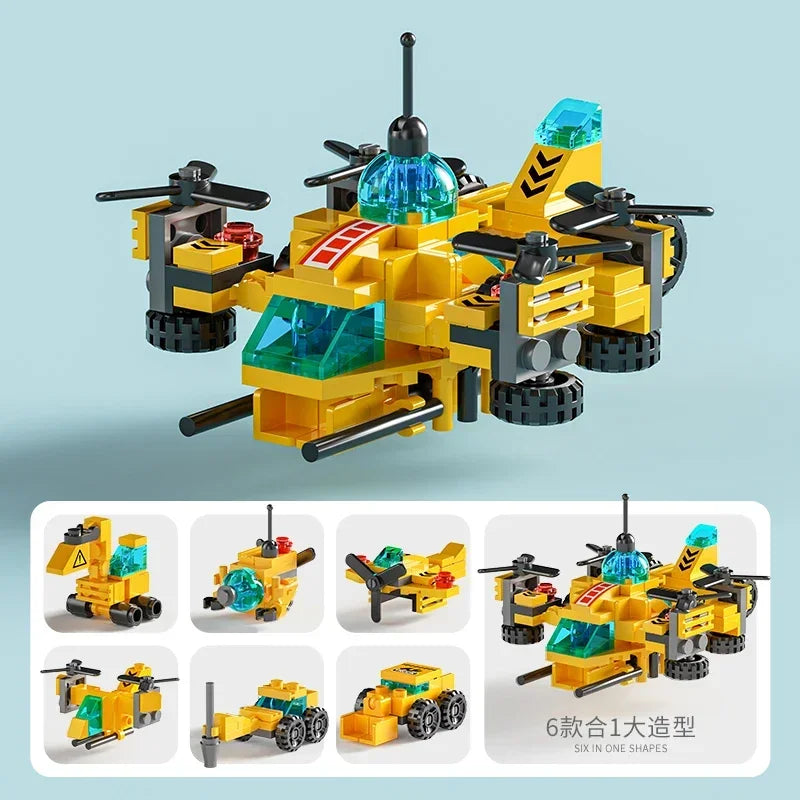 6-in-1 Bouwblokken Set Politie Brandweer Kasteel | LEGO®-compatibel 6-12 jaar