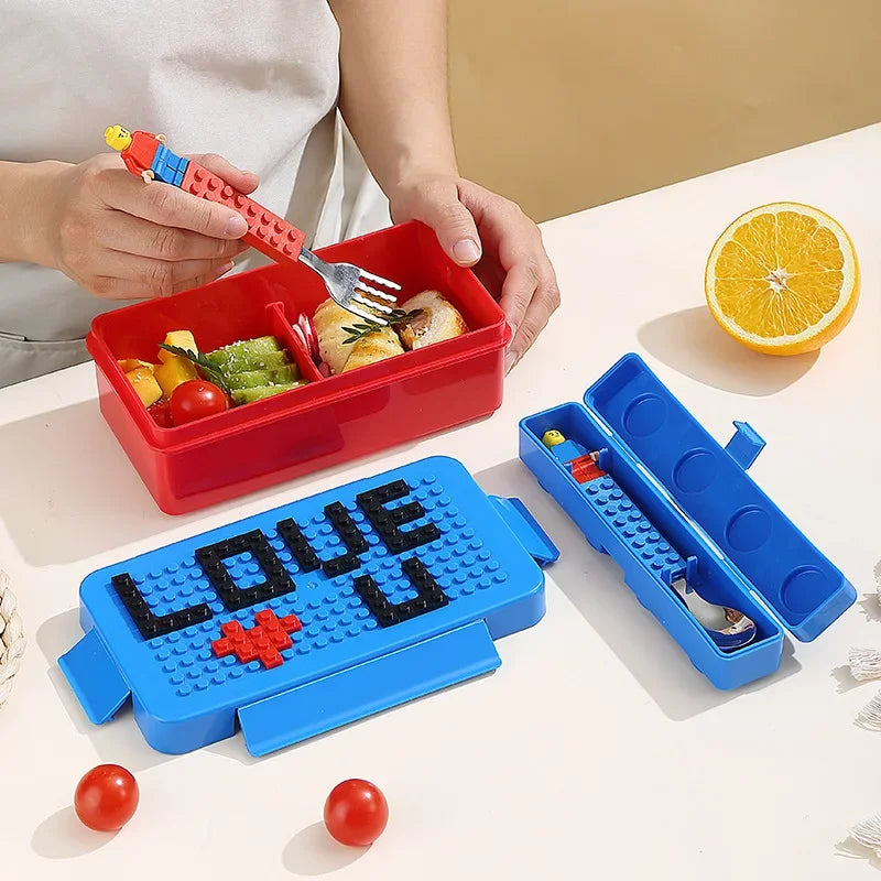 Lekvrije Lunchbox voor Kinderen met DIY Bouwblokken Design