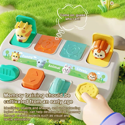 Baby Pop-Up Dieren Speelgoed met Knoppen