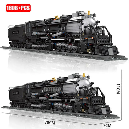 Bouwblokken Stoomtrein met Spoorrails - Compatibel met Lego