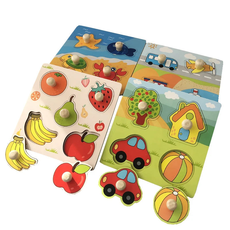Houten 3D Puzzel voor Peuters 1-3 Jaar