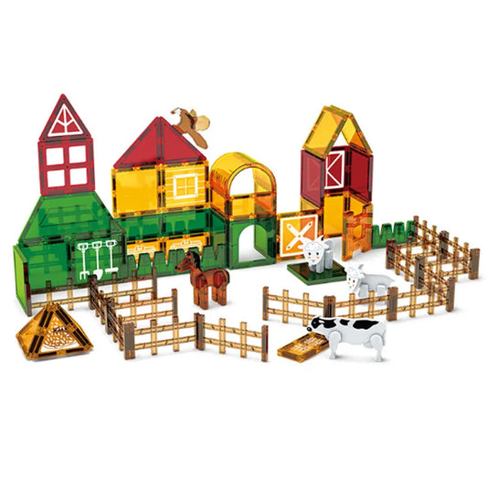 Magnetische Bouwblokken Set - Boerderijdieren & Dinosauriërs voor Kinderen