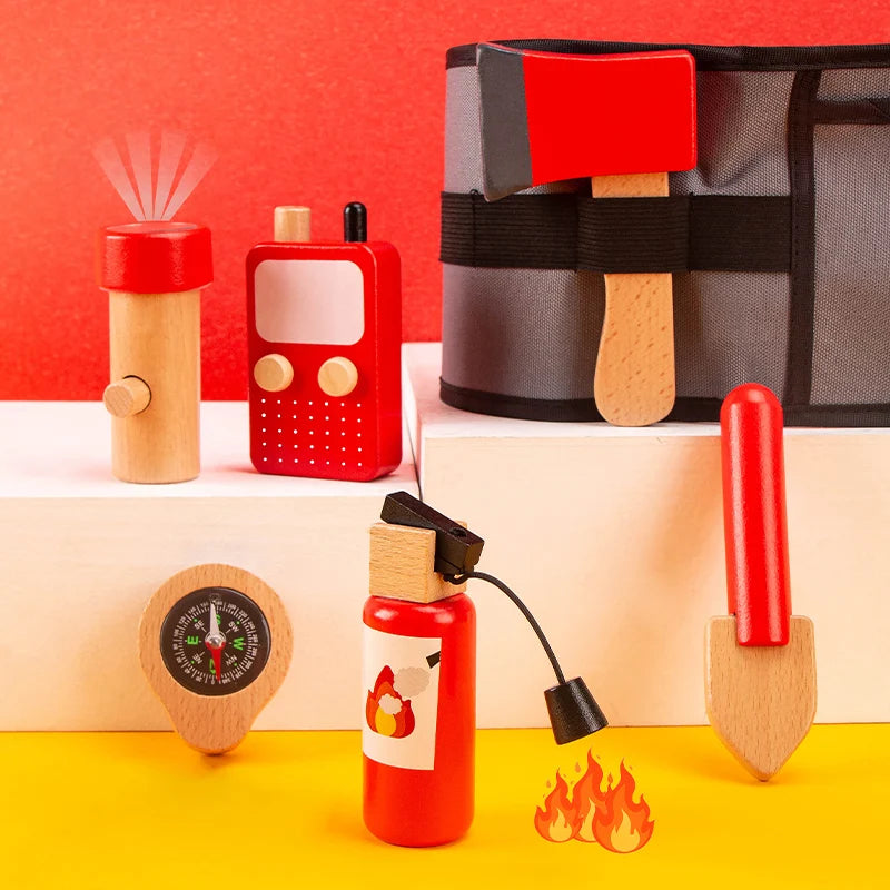 Houten Brandweer Heuptas Speelset voor Kinderen (3-6 Jaar)