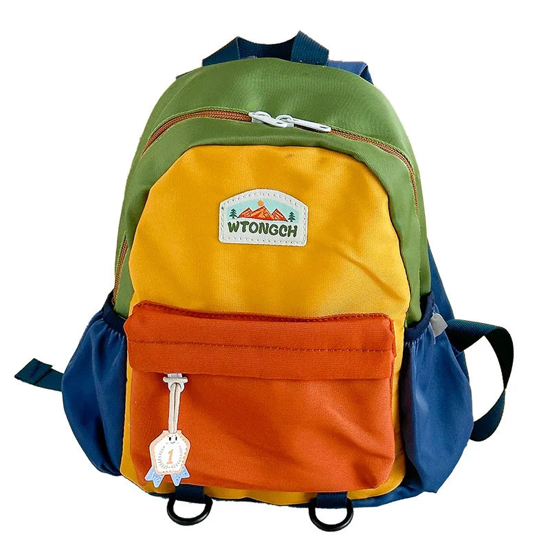 Lichtgewicht Kleurenblok Schoolrugzak - Waterproof & Comfortabel voor Kinderen