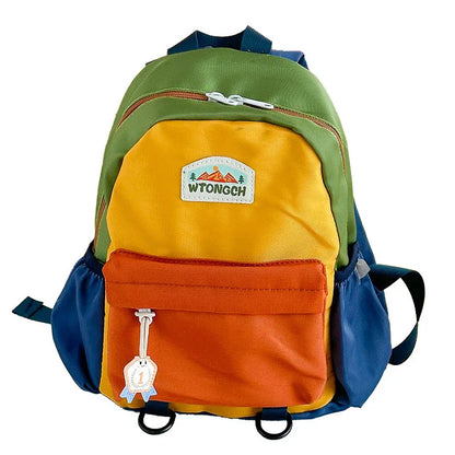 Lichtgewicht Kleurenblok Schoolrugzak - Waterproof & Comfortabel voor Kinderen