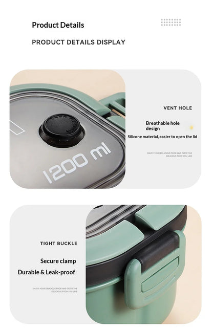 Magnetron Lunchbox met Vakken – Lekvrij & Draagbaar