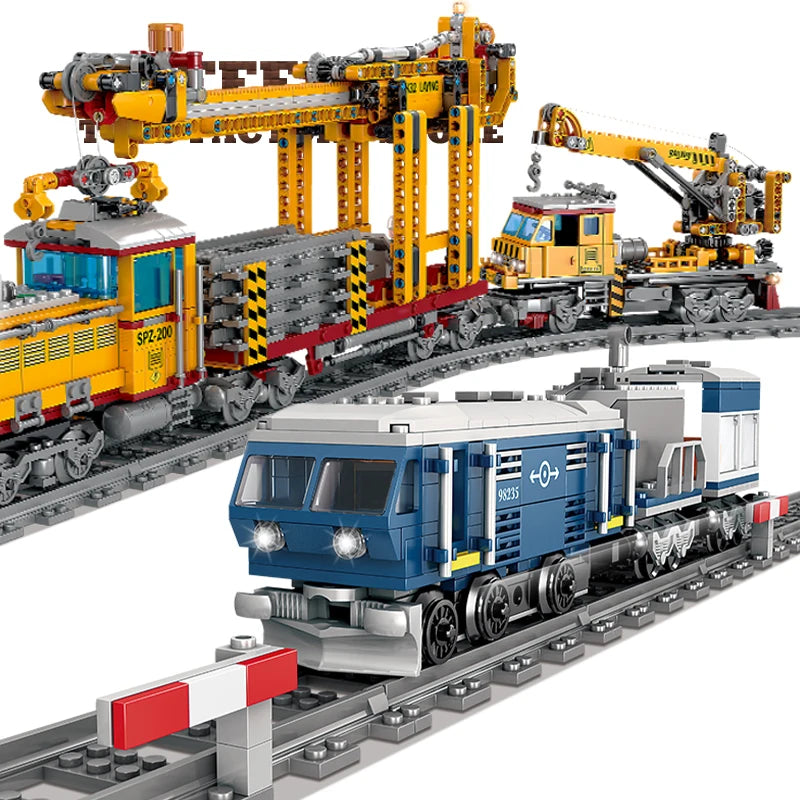 Bouwblokken Trein met Spoor en Bewegende Motor