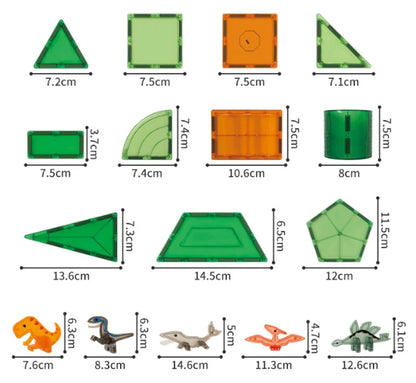 Magnetische Bouwblokken Set - Boerderijdieren & Dinosauriërs voor Kinderen