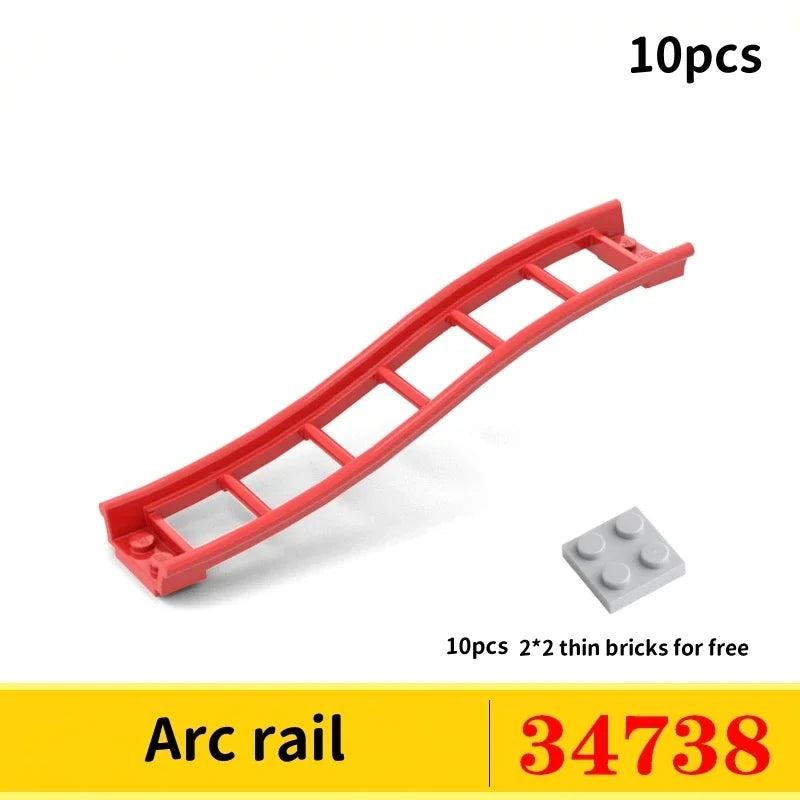 10 Stuks Achtbaan Rails Bouwblokken – Compatibel met bekende bouwsteentjes