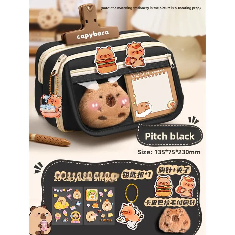Grote Canvas Etui met Dierenprint voor Kinderen