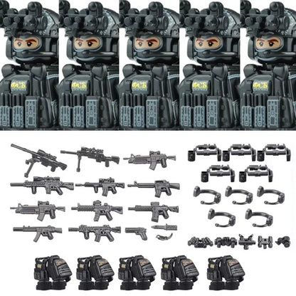 Bouwblokjes Figuren Commando Speciale Eenheid Leger met Wapens en Accessoires