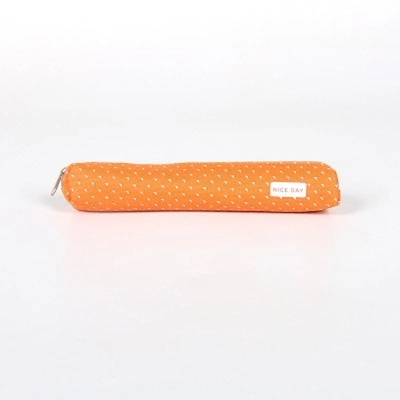 Canvas Etui met Streepjes en Stipjes in Snoepkleuren