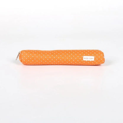 Canvas Etui met Streepjes en Stipjes in Snoepkleuren