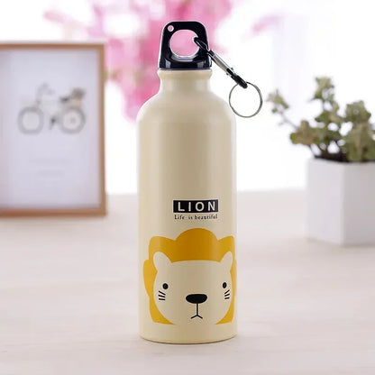 Dubbelwandige Geïsoleerde Drinkfles 500 ml met Leuke Dierenprint voor Kinderen