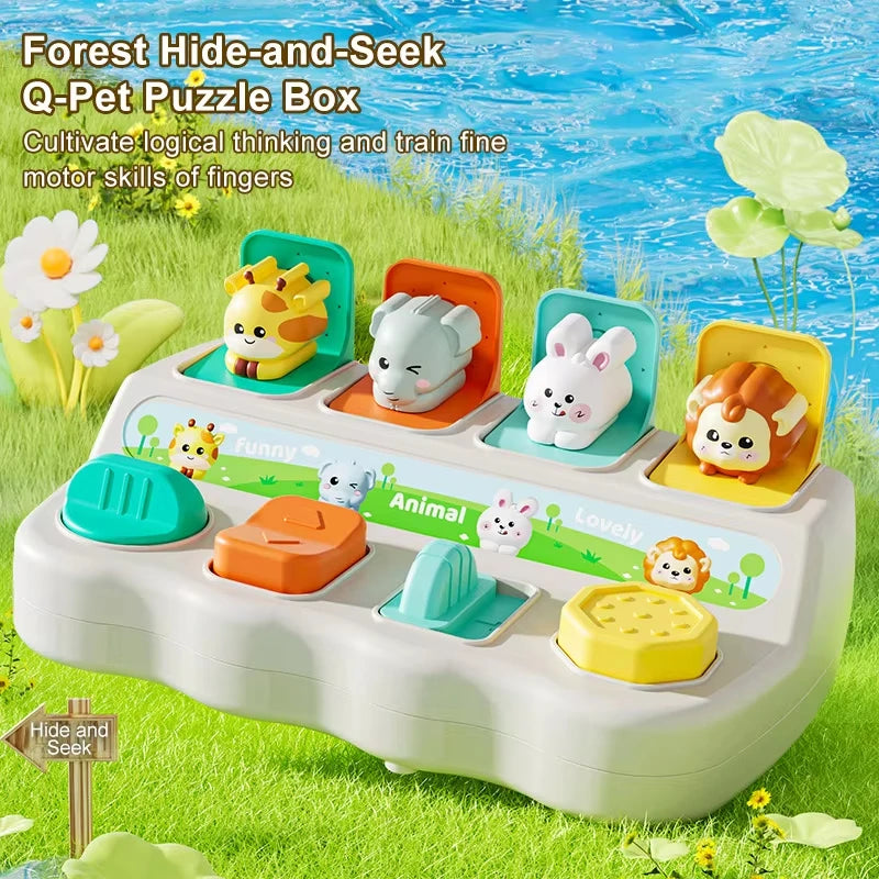 Baby Pop-Up Dieren Speelgoed met Knoppen