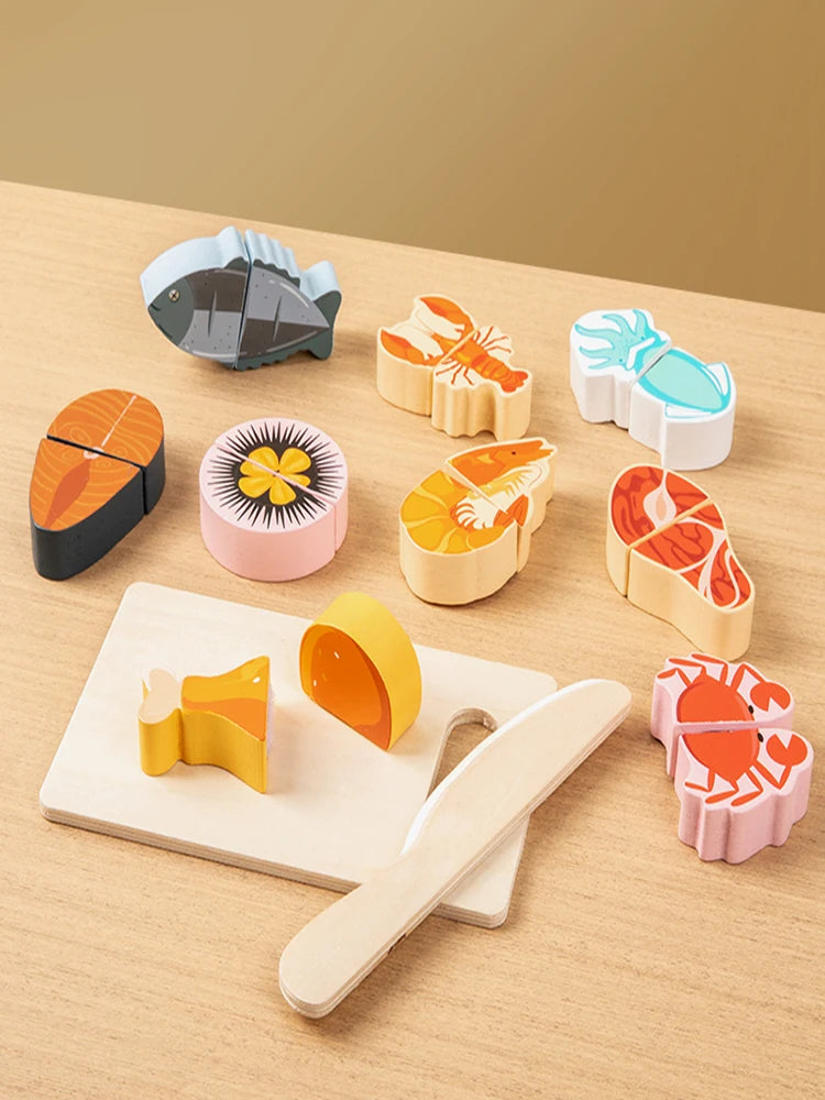 Houten Snijset Groenten en Fruit voor Kinderen