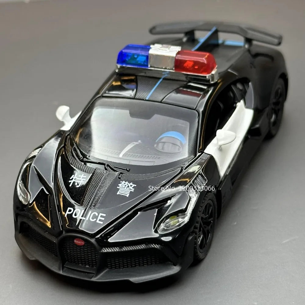 Bugatti Politieauto Speelgoedmodel van metaal met licht en geluid