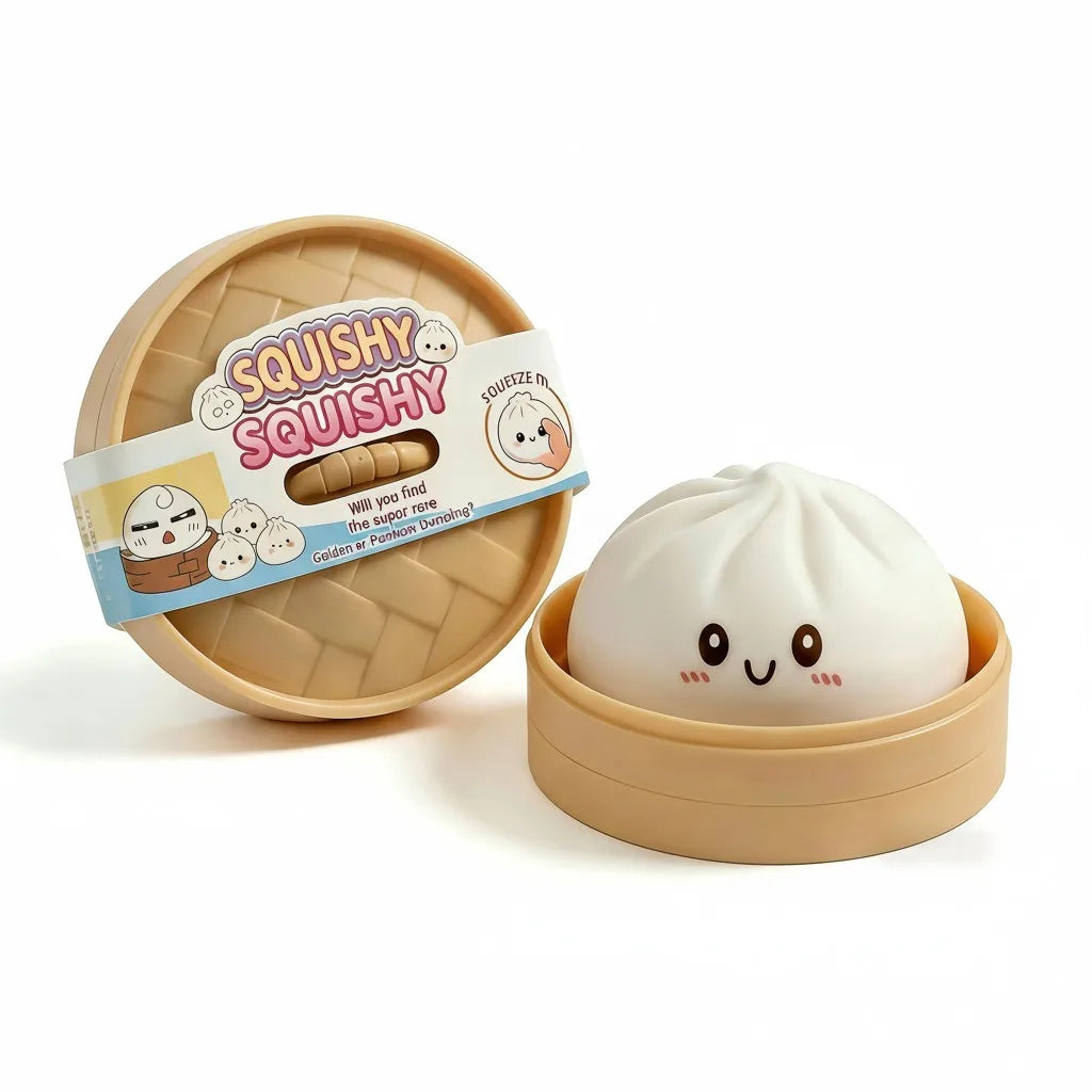 Squishy Knijpbeestje Dumpling met Lachend Gezicht voor Stressvermindering