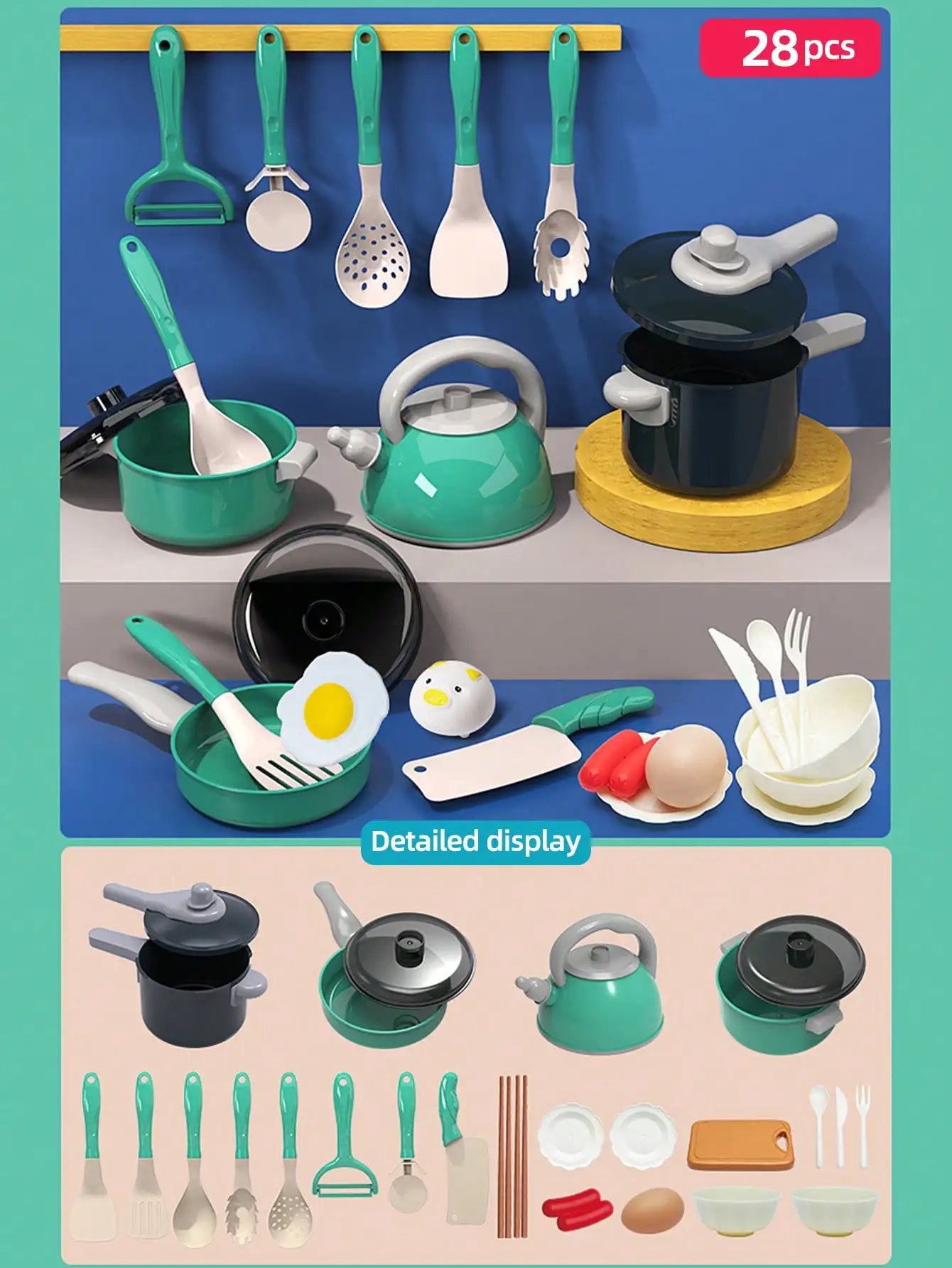 Speelkeuken Accessoires Set met Potten en Pannen voor Kinderen