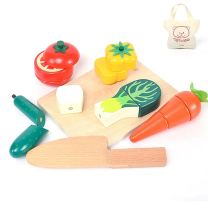 Houten Speelgoed Eten Snijset voor Kinderkeuken (3-6 jaar)