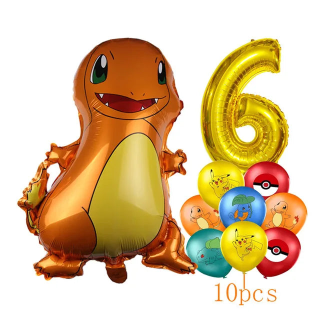 Pokémon Ballonnen Set met Pikachu, Squirtle en Charmander