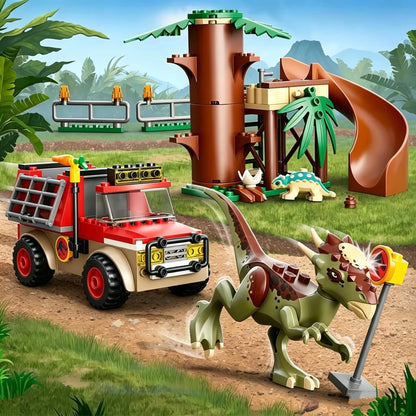 Bouwblokken Dinosaurus Wereld Set - Indominus Rex en Ankylosaurus