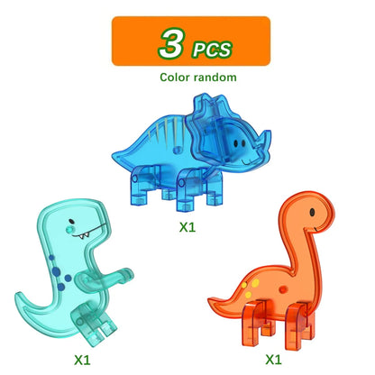 Magnetische Bouwset met Blokken, Platen en Dinosaurus Figuren