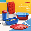 Lekvrije Broodtrommel met Bouwblokjes - Verdeeld & Magnetronbestendig