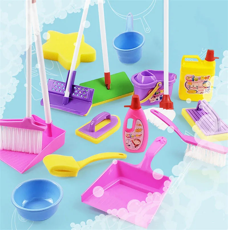 Schoonmaakset voor Kinderen: Bezem, Stoffer, Blik, Emmer en Dweil