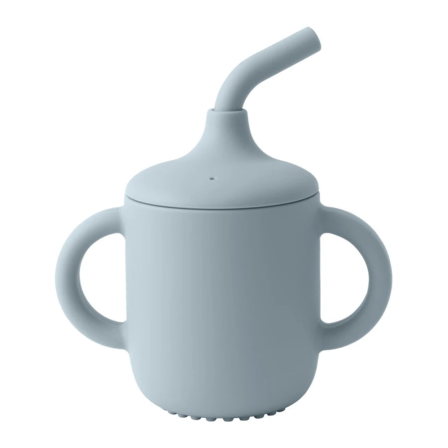 Baby Leren Drinkbeker met Rietje - Siliconen en Comfortabele Handvatten