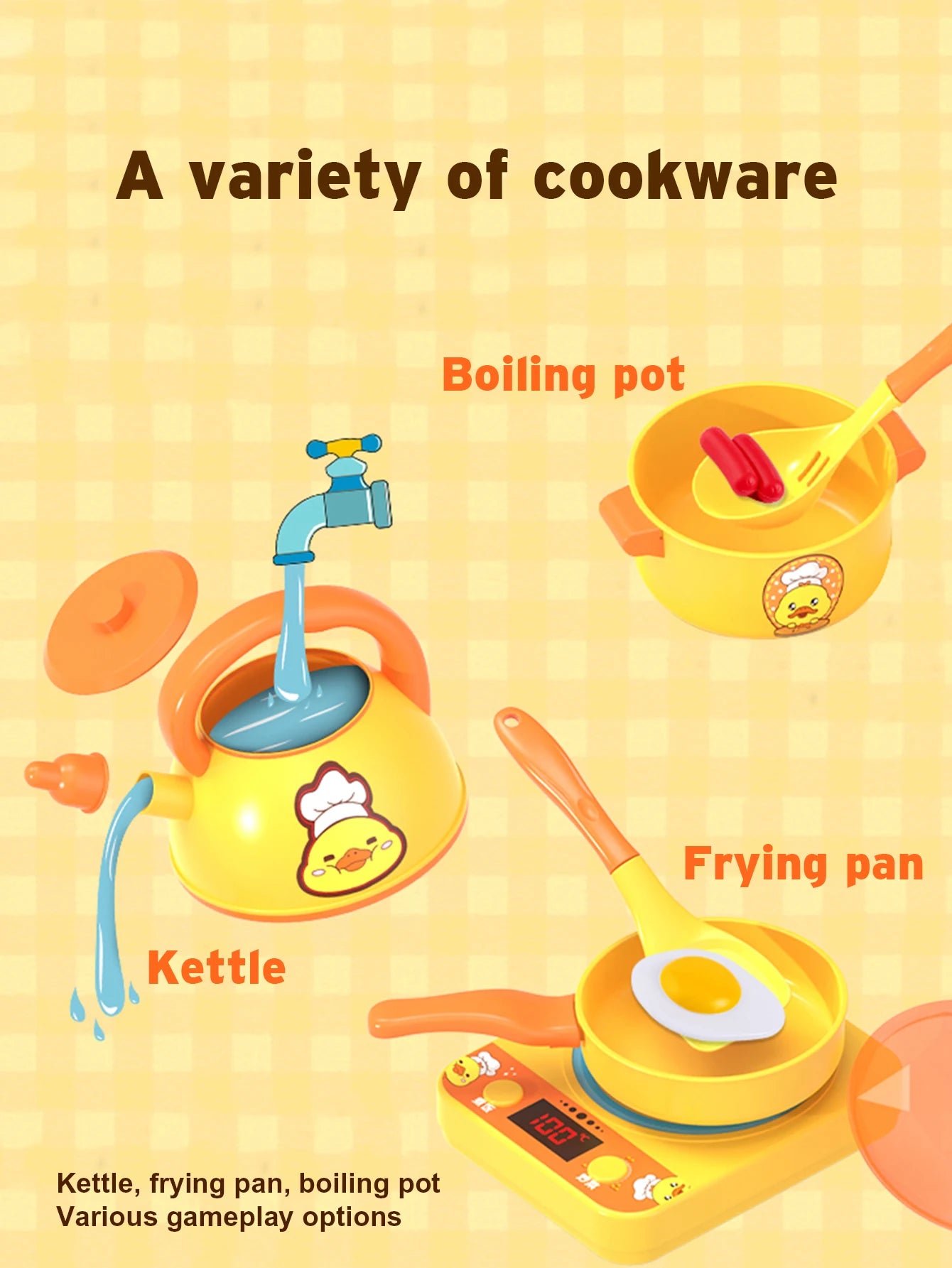 Complete Kinder Speelkeuken met Kookplaat en Keukengerei