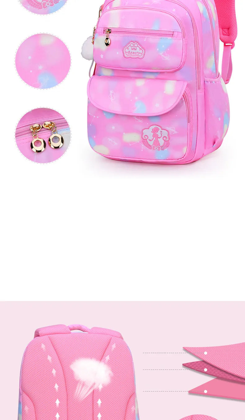 Roze Schooltas Rugzak voor Meisjes en Tieners