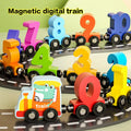Houten Magneet Trein met Cijfers – Montessori Peuterspeelgoed
