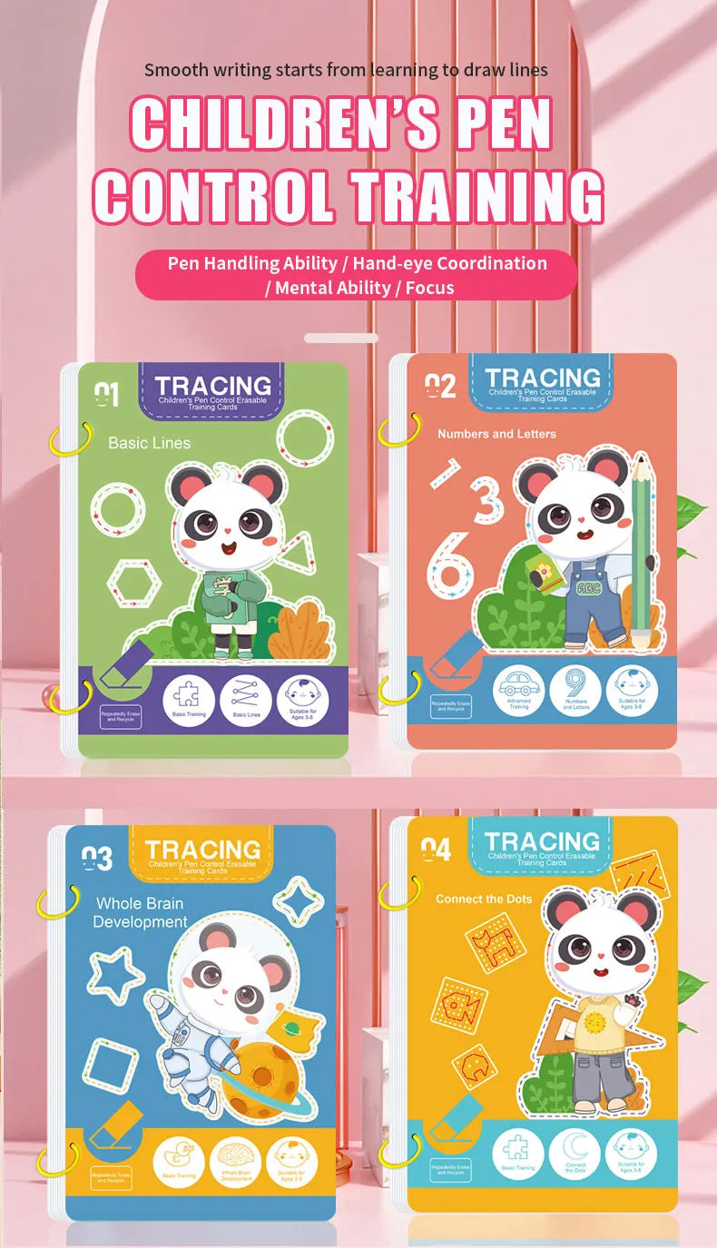 Herbruikbaar Leerboek Set met Uitwisbare Pen voor Kinderen