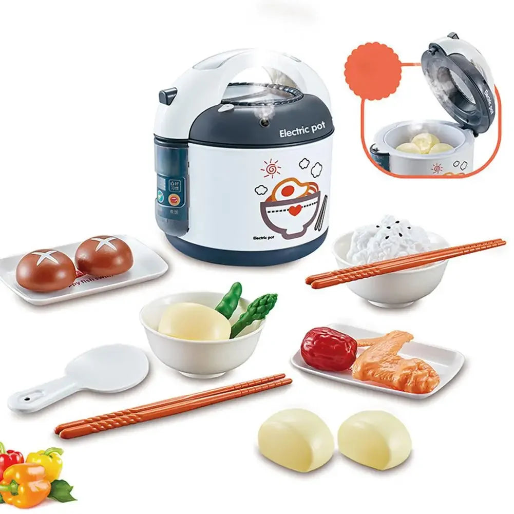 Speelkeuken Speelset met Rijstkoker, Pannen, Servies en Speeleten
