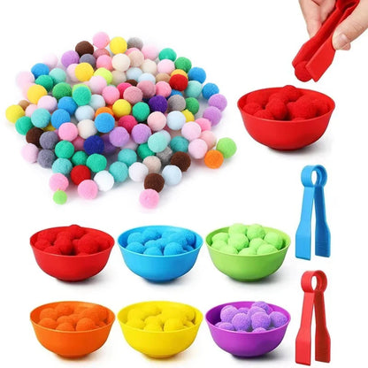 Sorteerspel met Regenboog Cups en Pincetten voor Fijne Motoriek