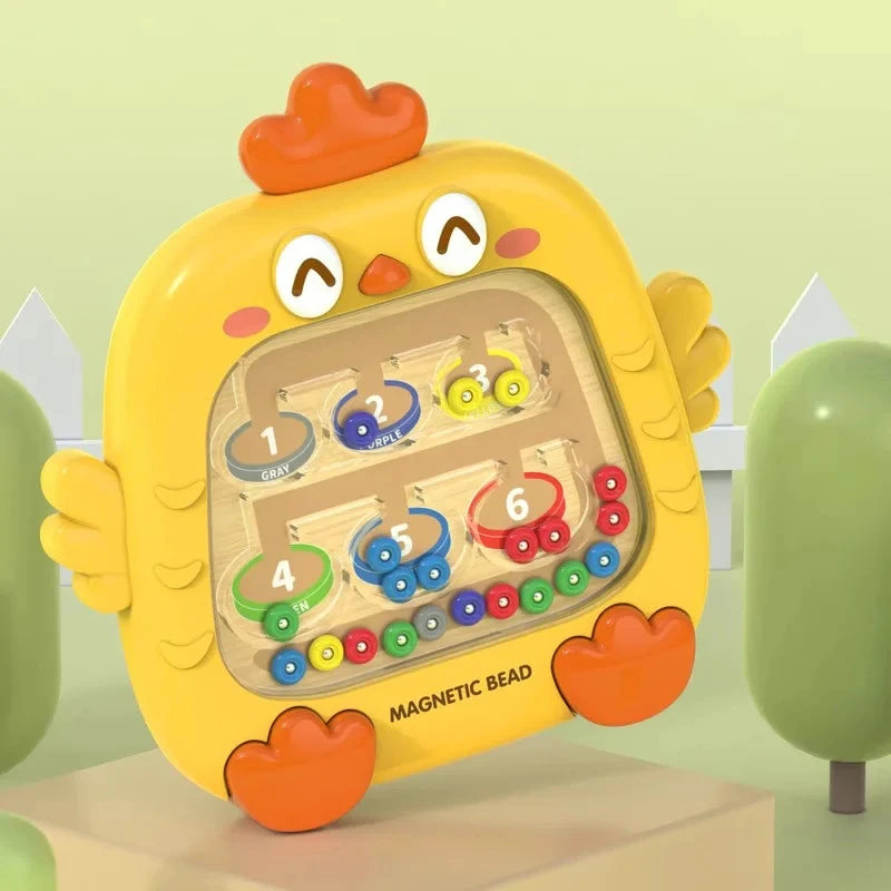 Montessori Magnetisch Doolhof Bord met Pen voor Kleur- en Nummerherkenning