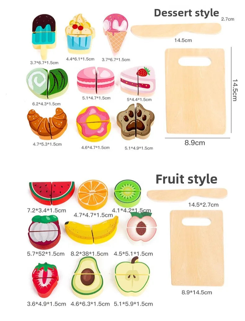 Houten Speelgoed Keukenset met Snijfruit en Groenten