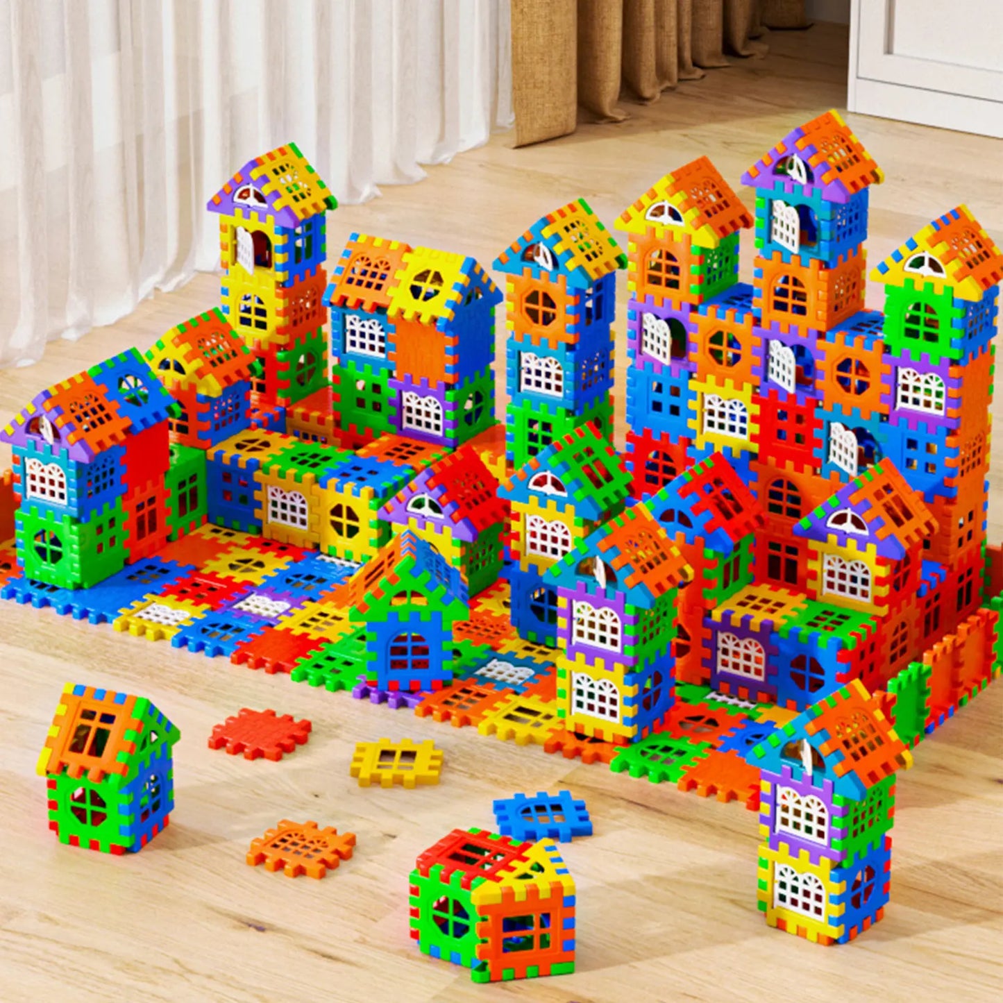 Bouwblokken Huis Set met Kleine en Grote Blokken