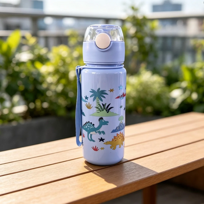 Dinosaurus Waterfles met Rietje voor Kinderen - Lekvrij 500 ml