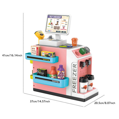 Speelgoed Supermarkt en Koffiebar Toonbank Speelset voor Kinderen