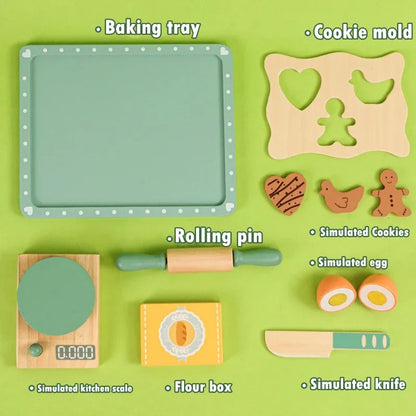 Houten Speelgoed Keuken Accessoires Set - Snijvoedsel & Ontbijt