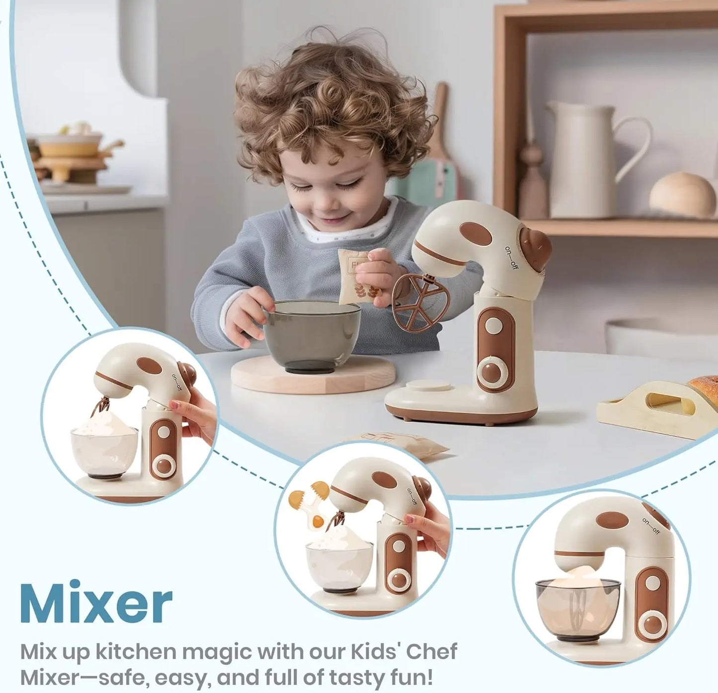Plastic speelgoed keukenapparaten set met broodrooster, mixer en blender