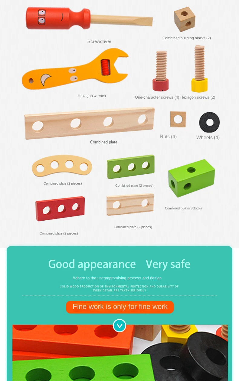 Houten Gereedschap Speelset voor Kinderen (3-6 jaar)