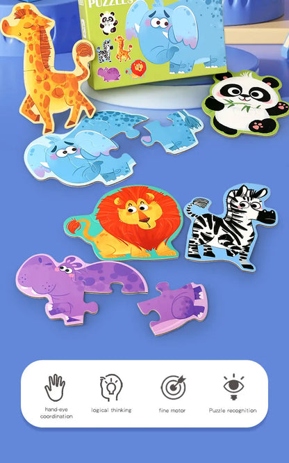 Educatieve legpuzzel set met dieren voor kinderen (verschillende moeilijkheidsgraden)
