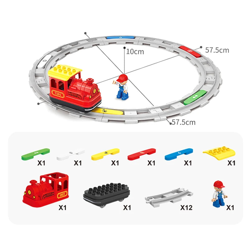 Grote Bouwblokken Treinset - Compatibel met Duplo